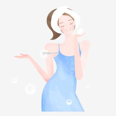 卡通女孩美容护肤可商用元素图片大小102.
